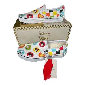 Vans Disney 50th Anniversary Classic Slip-On Disney Character Buttons m 6 w 7.5